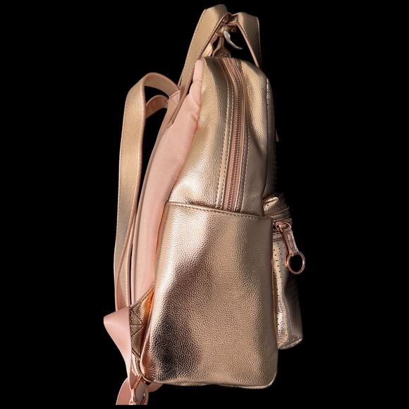 DISNEY MICKEY MOUSE Icon Flair Women's Backpack Rose Gold Bag Perforated - Picture 3 of 16